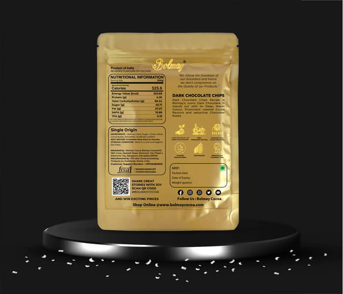 bolmay dark chocolate chips nutrition value