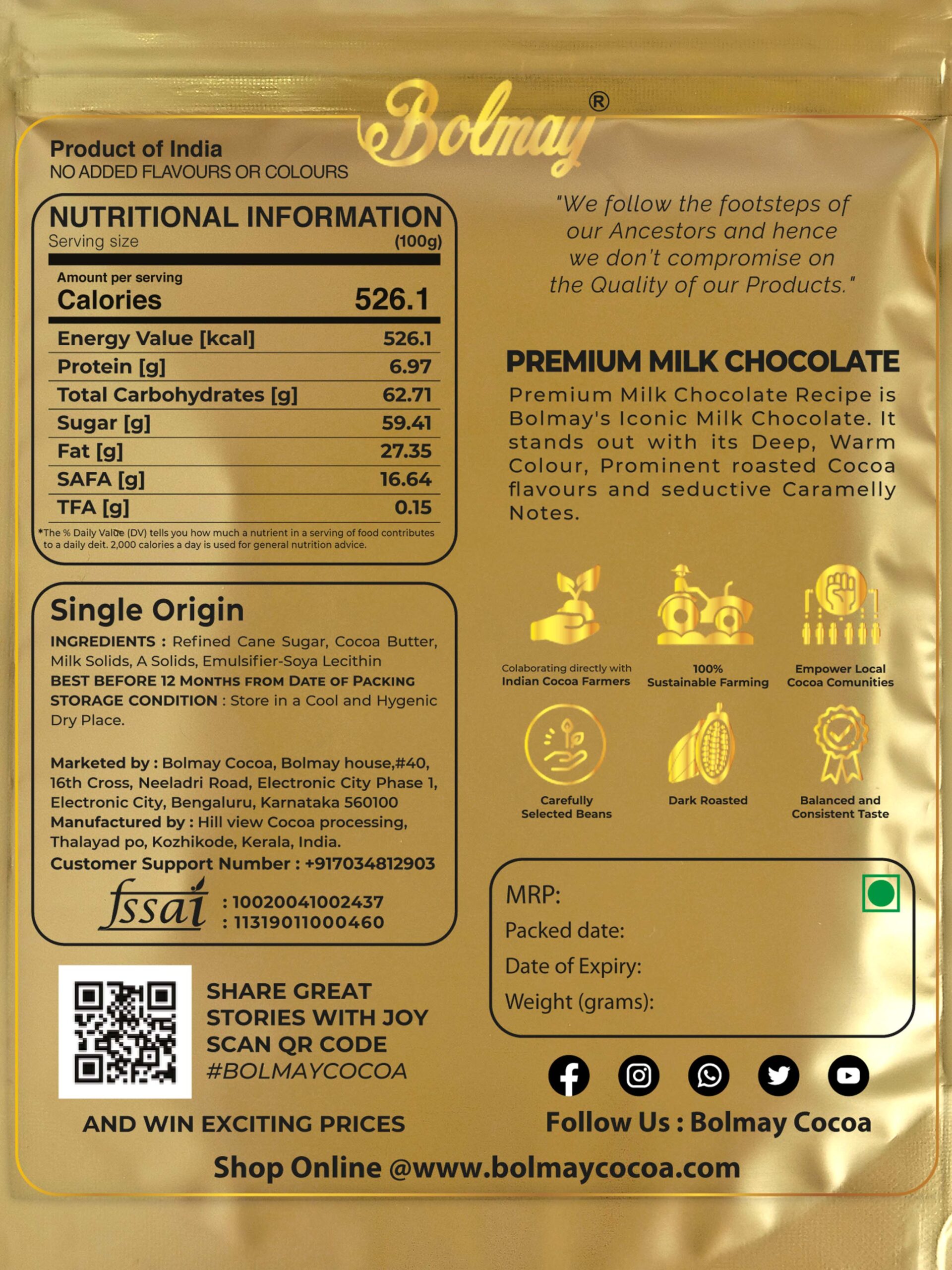 Premium Milk Chocolate Closeup milk chocolate nutrition
